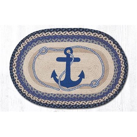 CAPITOL IMPORTING CO 3 x 5 ft. Jute Oval Anchor Patch 88-35-443A